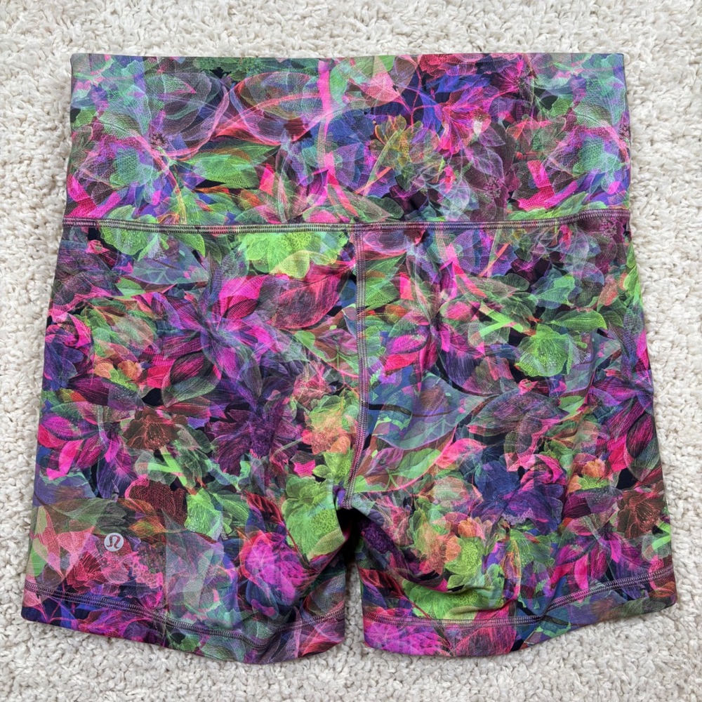 Lululemon Wunder Train High-Rise Short 6 Women 12 Floral Electric Multi Color - Picture 9 of 9
